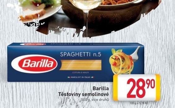 Těstoviny semolinové Barilla