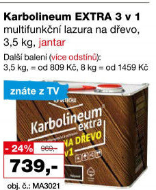 Impregnační nátěr na dřevo Karbolineum Extra 3v1 Detecha