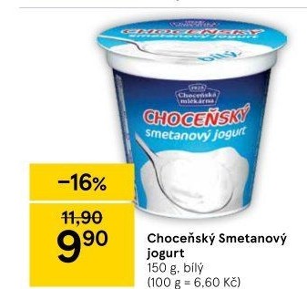 Bílý jogurt smetanový Choceňský
