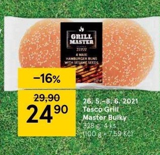 Bulka na hamburger Grill Master Tesco