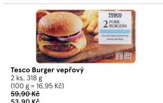 Burger vepřový Tesco