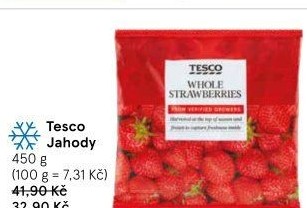 Jahody mražené Tesco