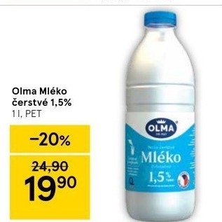 Mléko čerstvé Olma - 1,5% polotučné