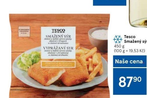 Obalovaný sýr mražený Tesco