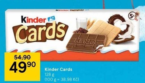 Sušenka s náplní Cards Kinder