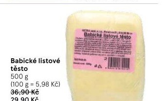 Těsto listové babické Šetra