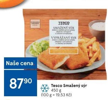 Obalovaný sýr mražený Tesco