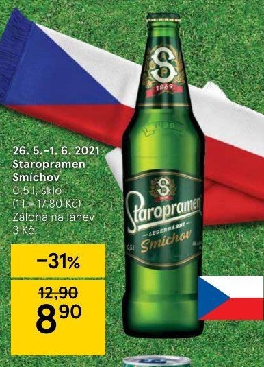 Pivo světlé výčepní 10° Smíchov Staropramen
