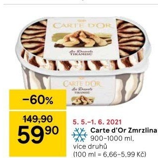 Zmrzlina ve vaničce Carte D'