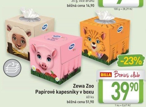 Papírové kapesníčky 3vrstvé Kids Zewa - box