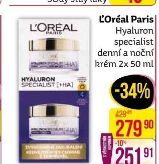 Balení krém denní a noční Hyaluron Specialist L'