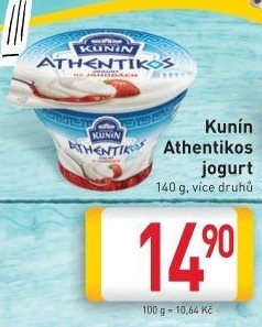 Jogurt ochucený řeckého typu Athentikos Kunín