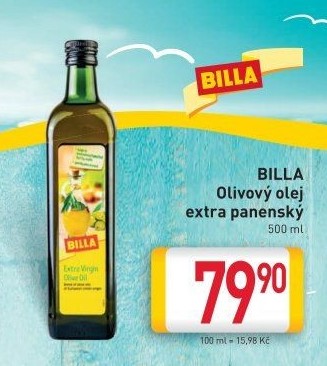 Olivový olej extra panenský Billa