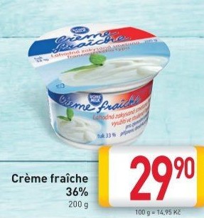 Smetana zakysaná Créme Fraiche Bohemilk