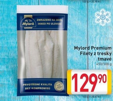 Treska tmavá filety mražená Premium Mylord