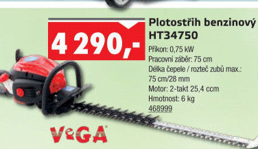 Benzínové nůžky na živý plot VeGA HT34750