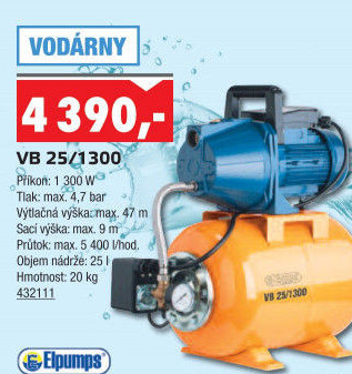 Domácí vodárna VB 25/1300 Elpumps