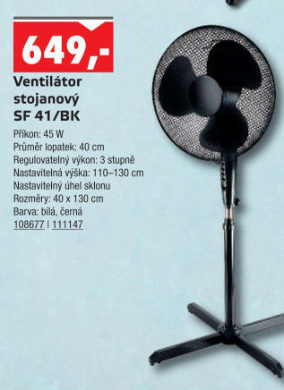 Stojanový ventilátor