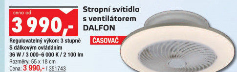Svítidlo stropní LED s ventilátorem Dalfon Rabalux