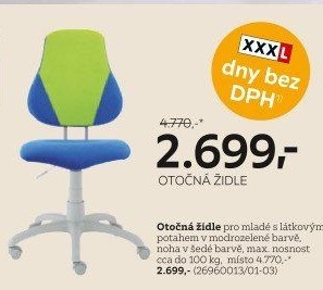 OTOČNÁ ŽIDLE PRO MLADÉ