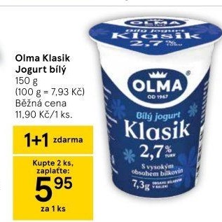 Bílý jogurt Klasik Olma