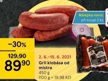 Grilovací klobása od Mistra Láďa Grileman Kostelecké uzeniny