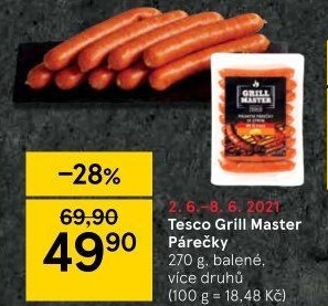 Párečky na gril Grill Master Tesco