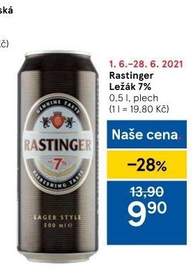 Pivo ležák Rastinger