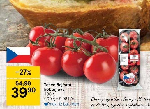 Rajčata koktejlová Tesco