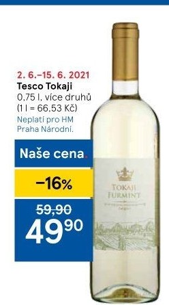 Vína Tokaji Tesco