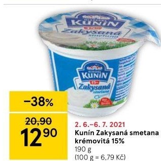 Zakysaná smetana Kunín 15%
