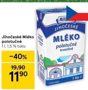 Mléko trvanlivé Jihočeské Madeta - 1,5% polotučné