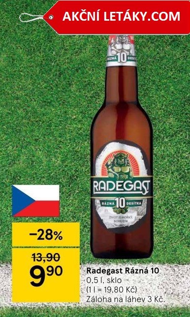 Pivo světlé výčepní Rázná 10° Radegast