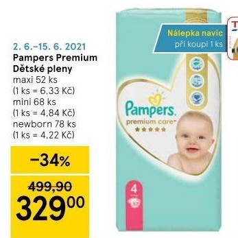 Pleny dětské Pampers Premium Care