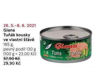 Tuňák kousky ve vlastní šťávě Giana