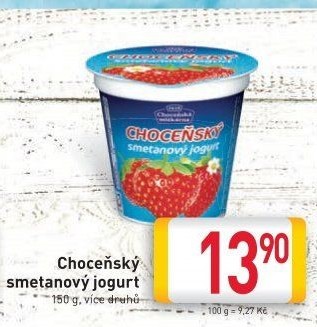 Jogurt smetanový ochucený Choceňský