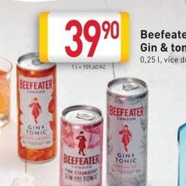 Míchaný nápoj Beefeater Gin a Tonic