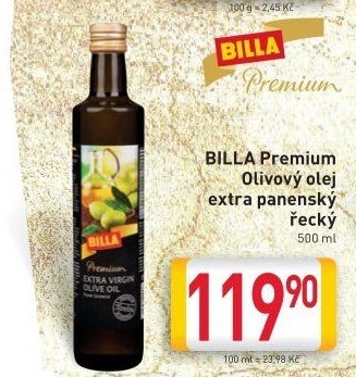 Olivový olej extra panenský Premium Billa