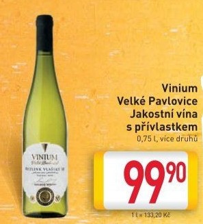 Vína Vinium Velké Pavlovice - přívlastková