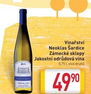 Vína Zámecké sklepy Vinný sklep Sovín