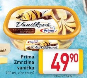 Zmrzlina ve vaničce Prima