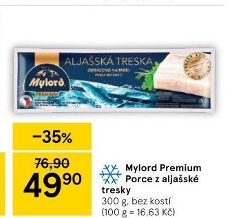 Aljašská treska filé pro děti mražené Premium Mylord