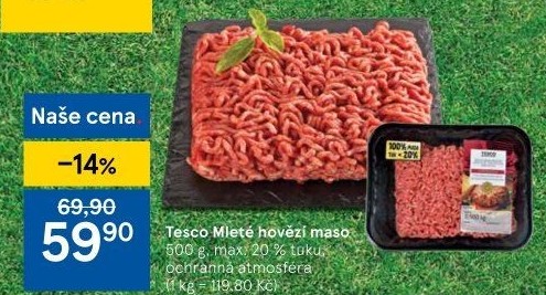 Hovězí mleté maso Tesco