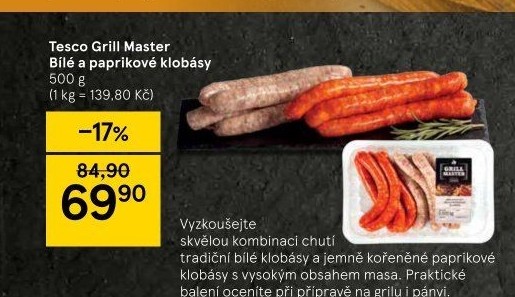 Klobásy Grill Master mix Tesco