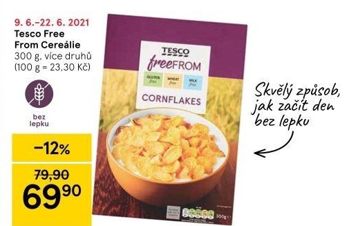 Lupínky kukuřičné Corn Flakes Tesco Free From