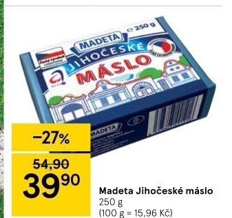 Máslo Jihočeské Madeta