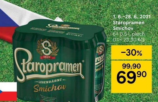 Pivo světlé výčepní 10° Smíchov Staropramen