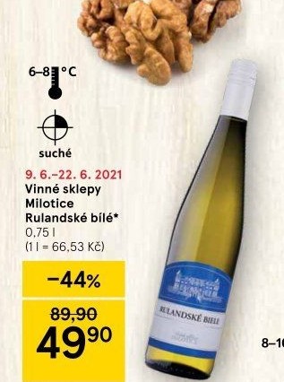 Víno Rulandské bílé Vinné sklepy Milotice