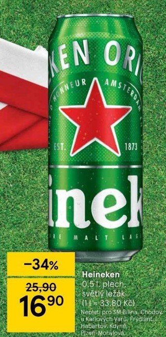 Pivo světlý ležák Heineken