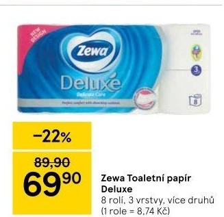 Toaletní papír 3vrstvý Deluxe Zewa